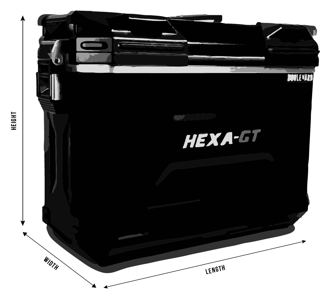 Side Case Dimensions - Hexa GT
